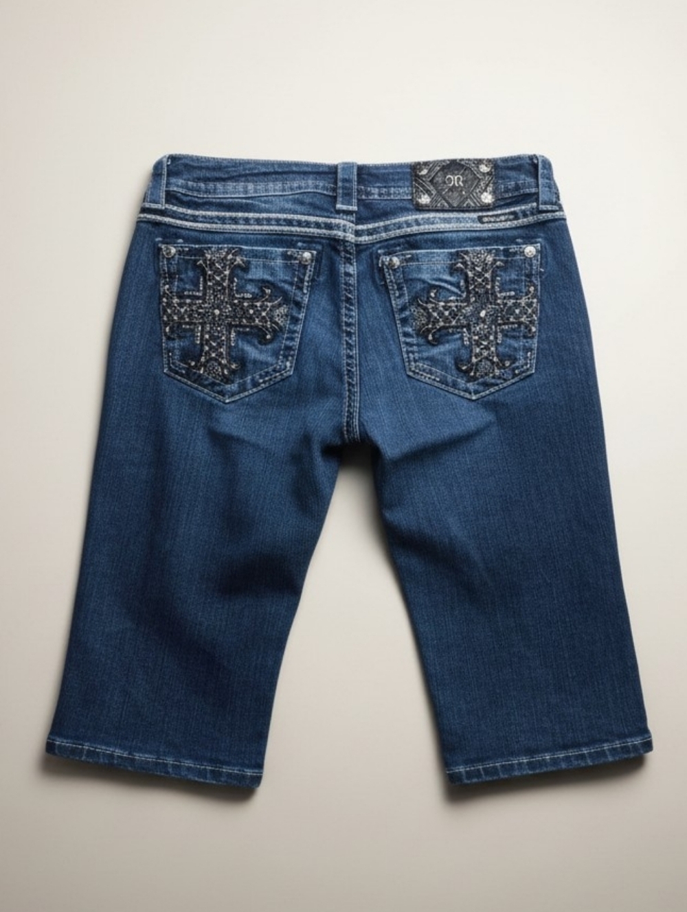 Miss Me Bermuda Embellished Cross Back Pockets
